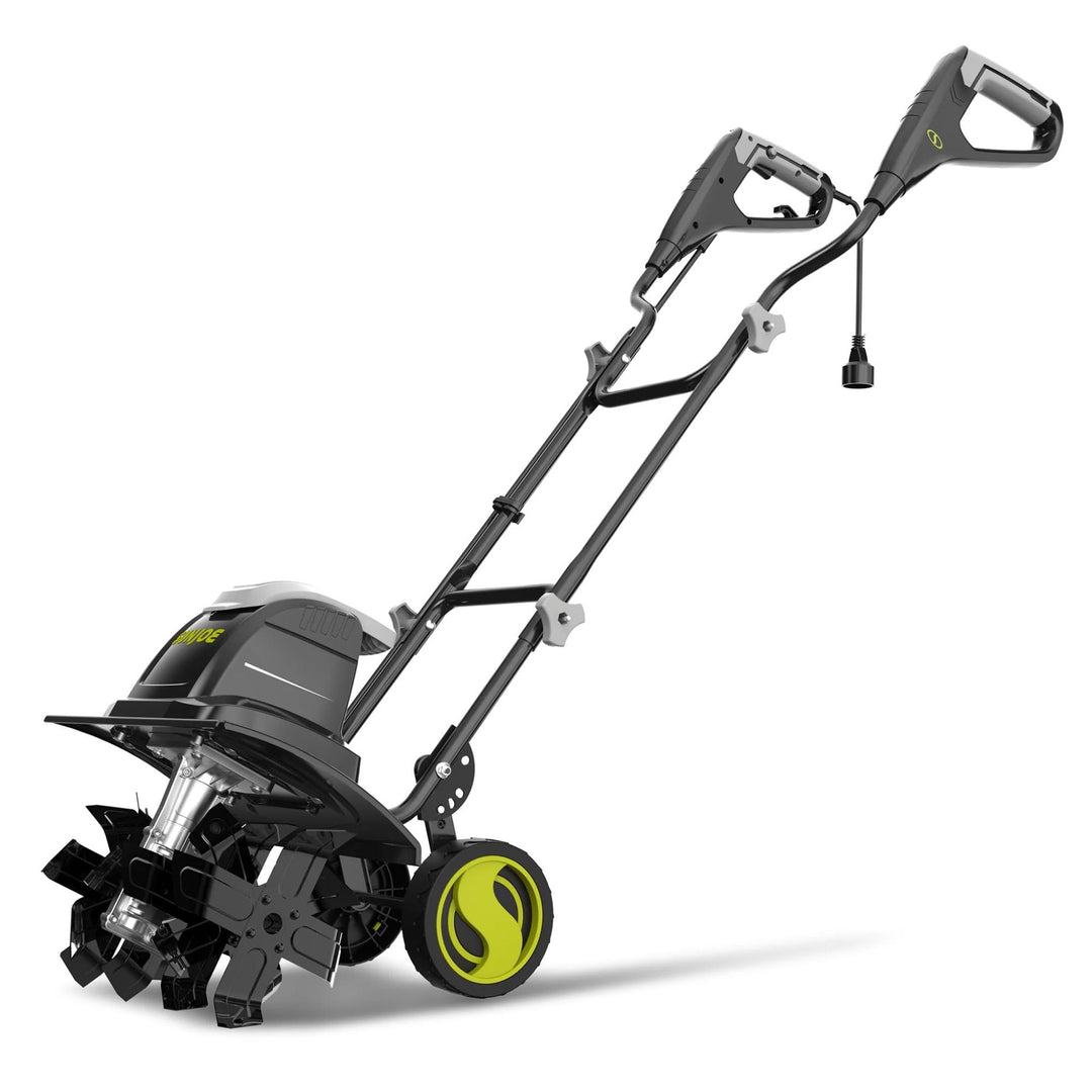 Sun Joe Corded Electric Tiller & Cultivator TJ605E | 15-Amp | 6 Steel Tines | 15.7" Width | 4 Height Adjustments (Refurbished) | In-Store Exclusive