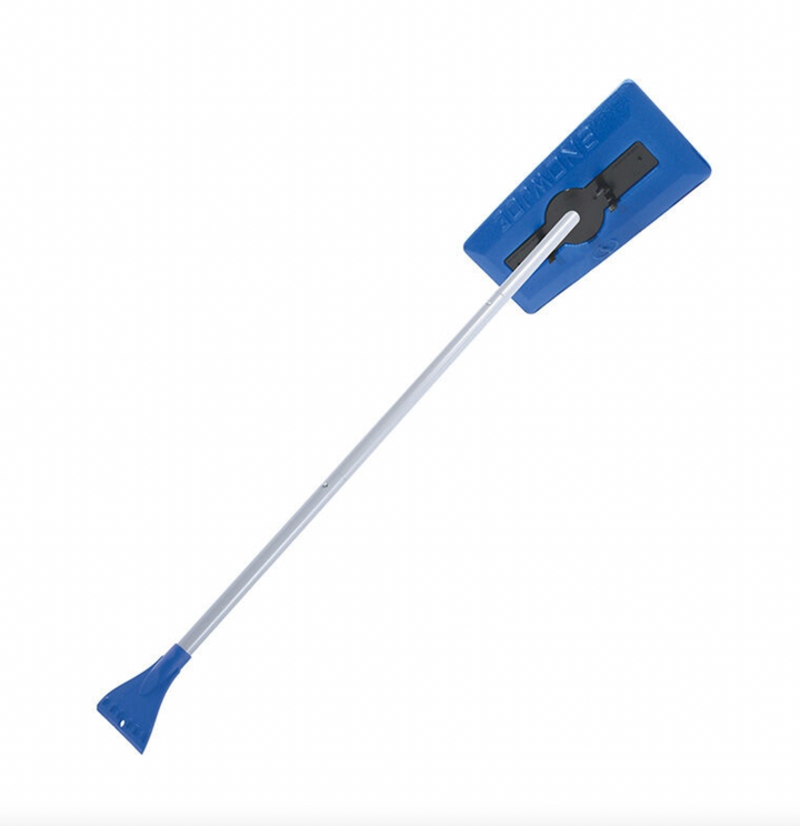 Restored Snow Joe 18 in. Foam Head Snow Broom Plus Plastic Ice Scraper Blade with 52 in. Telescoping Handle (Refurbished)