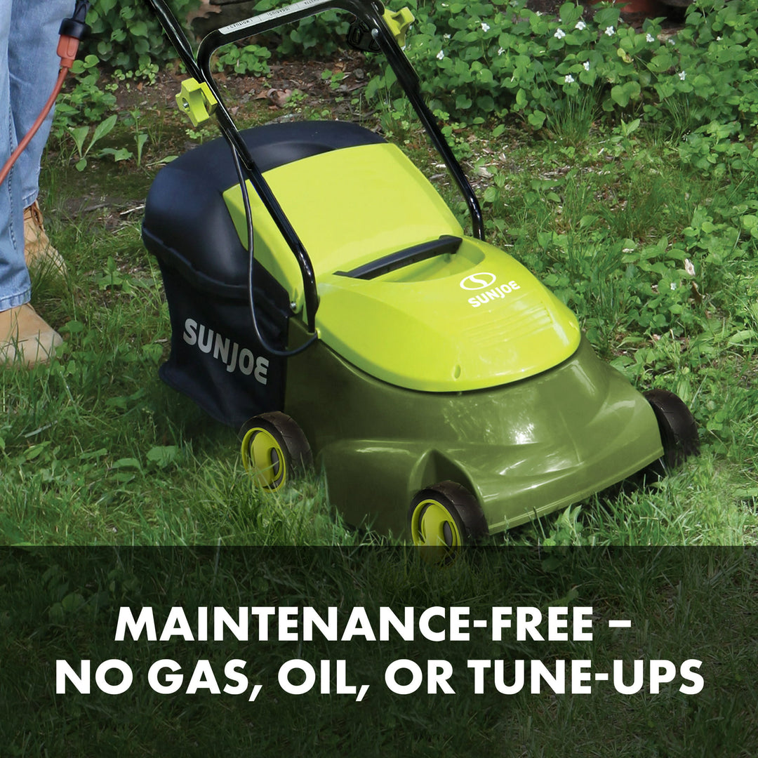 Restored Sun Joe MJ401E | Electric Lawn Mower With Grass Bag | 14-Inch | 12 Amp (Refurbished) | LOCAL PICKUP ONLY