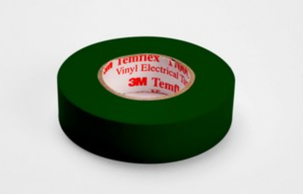 10 Pack | 3M Electrical Tape | Temflex 1700C Green Insulating Tape | 3/4" X 66'