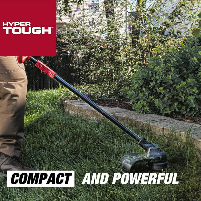 Restored Hyper Tough Brushless String Trimmer | Battery Powered | 20V Max | 13" | 4.0Ah | Rapid Reload Trimmer Head | HT22-401-03-02 (Refurbished)