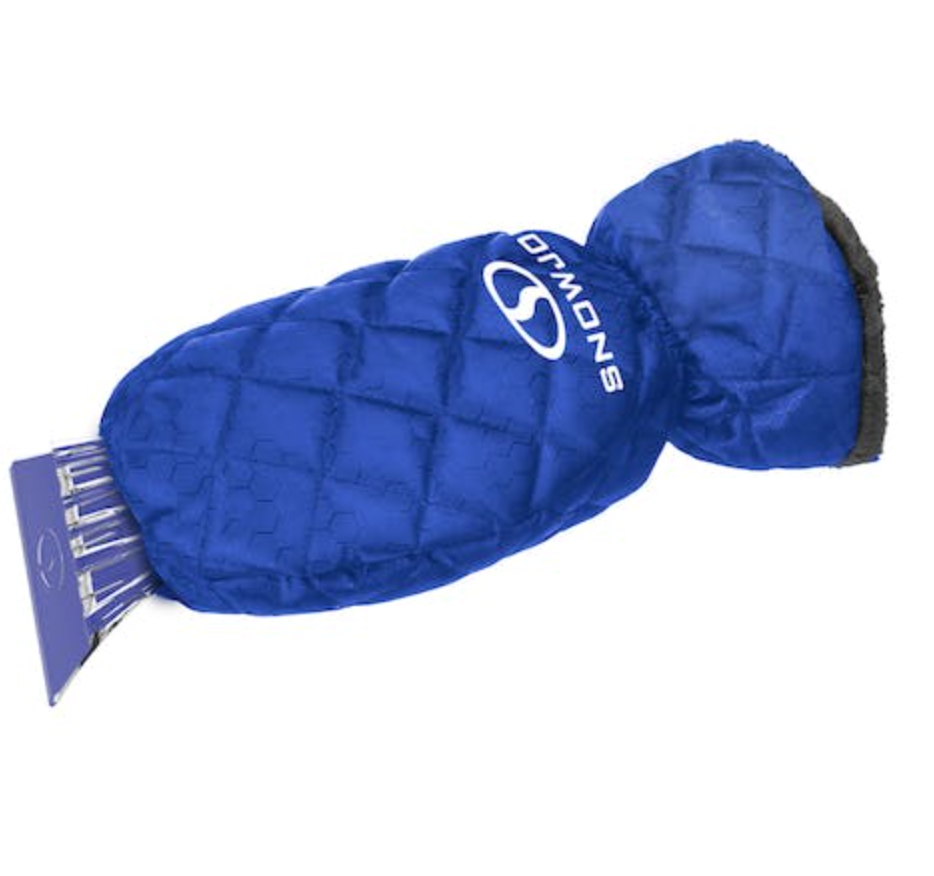 2 Pack | Snow Joe SJEG02M | Polar Fleece Lined Mitt With Built-In Ice Scraper | Waterproof | Heavy-Duty Ice Scraper