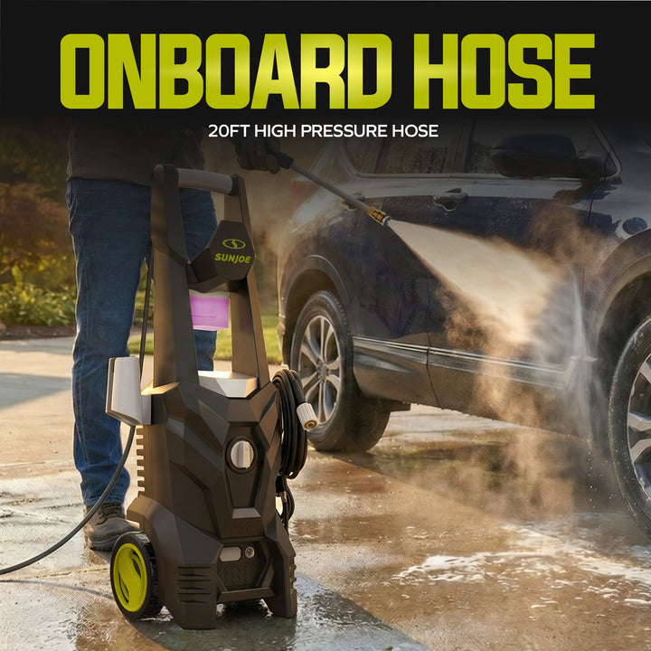 Restored Sun Joe 1800 PSI Max All-Purpose Electric Pressure Washer | 13-Amp | 4 Nozzles | Foamer Cannon (Refurbished)