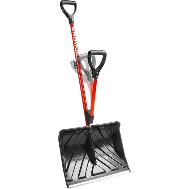 Restored Snow Joe Shovelution SJ-SHLV01 18-in Strain-Reducing Snow Shovel w/ Spring Assisted Handle, Blue (Refurbished)