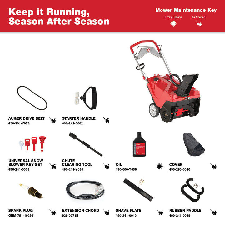 Troy-Bilt Squall 208E | Single-Stage Gas Snow Blower | 21 in. | 208 cc | Electric Start | E-Z Chute Control