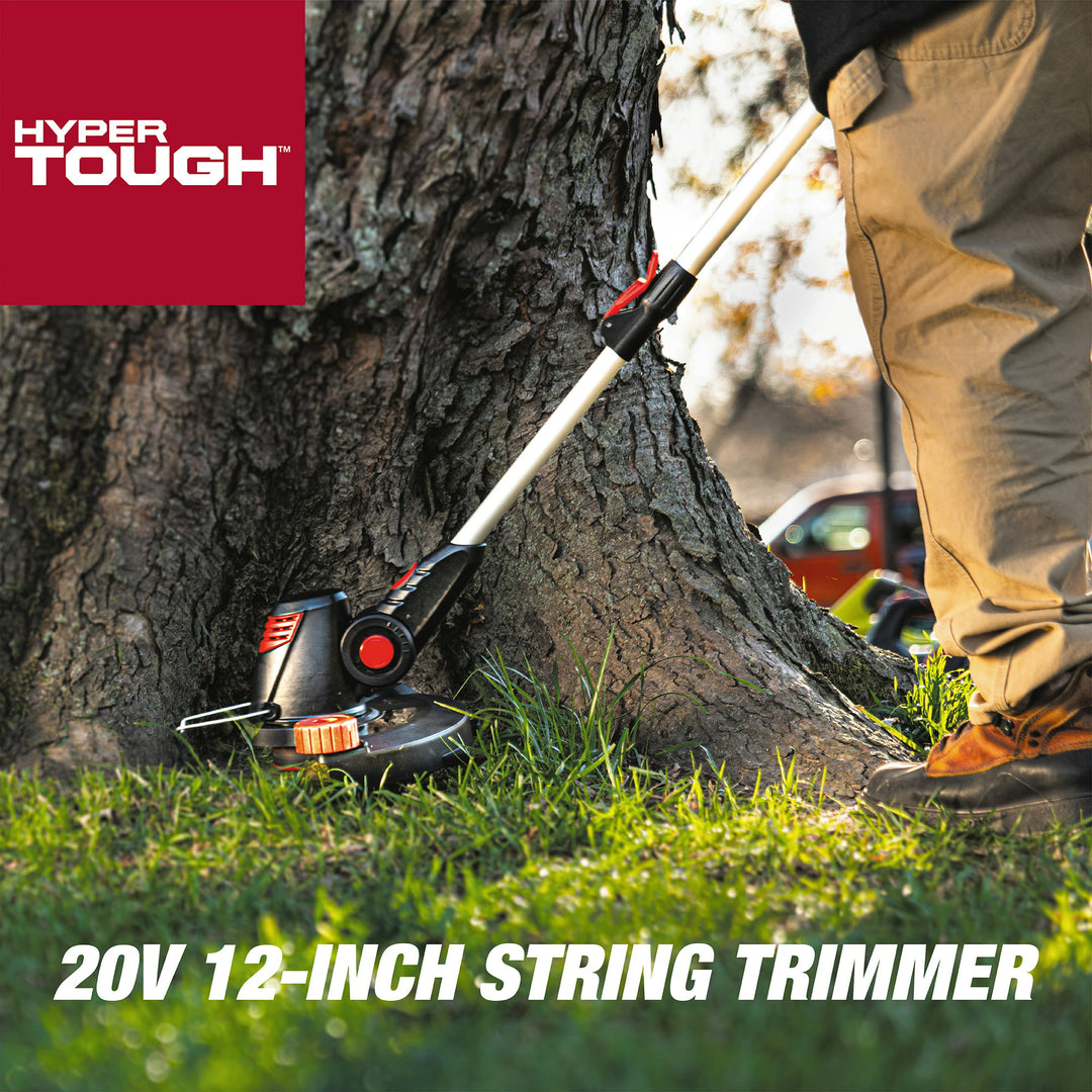 Restored Scratch and Dent Hyper Tough Cordless String Trimmer | 20V Max | 12-Inch | HT21-401-003-02 (Refurbished)