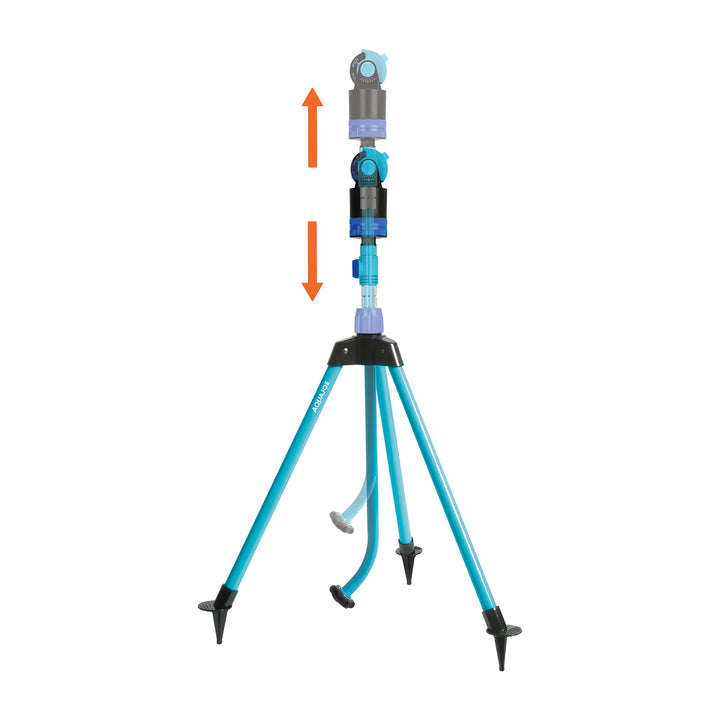 Restored Aqua Joe AJ-6PSTB-MAX HD | Sprinkler & Mister | Metal Tripod Base | 6 Patterns | 4100 Sq. Ft. Coverage (Refurbished)