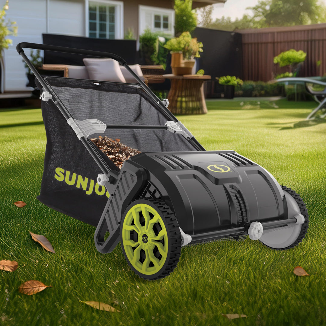 Restored Sun Joe SDJ601LS | 21-in Manual Leaf Sweeper | 22-Gal Collection Bag (Refurbished)