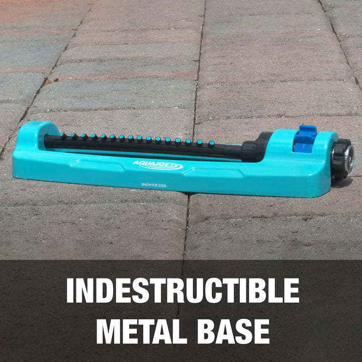 Restored Aqua Joe SJI-OMS16 Indestructible Metal Base Oscillating Sprinkler with Adjustable Spray, 3600-Square Foot Coverage (Refurbished)
