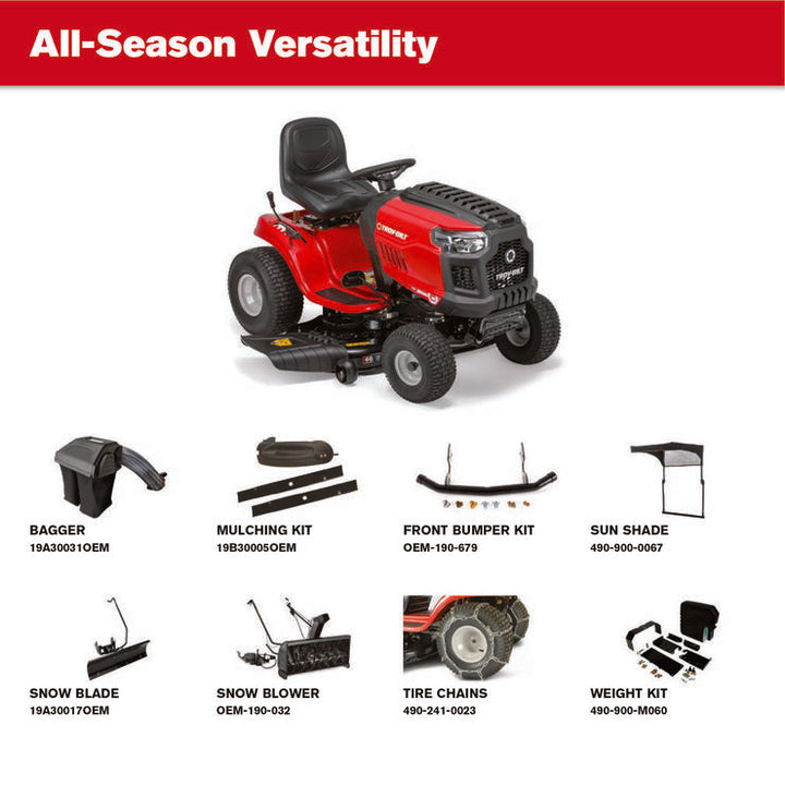 Troy-Bilt Bronco 46K Riding Lawn Mower | 46-in 541cc Kohler Engine | Auto Transmission | 46" Deck