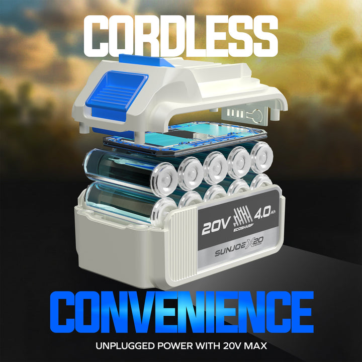 Sun Joe 20V Cordless Multi-Purpose Blower | 400 CFM | W/ 4000 mAh Battery (4.0-Amp) + Charger | In-Store Exclusive