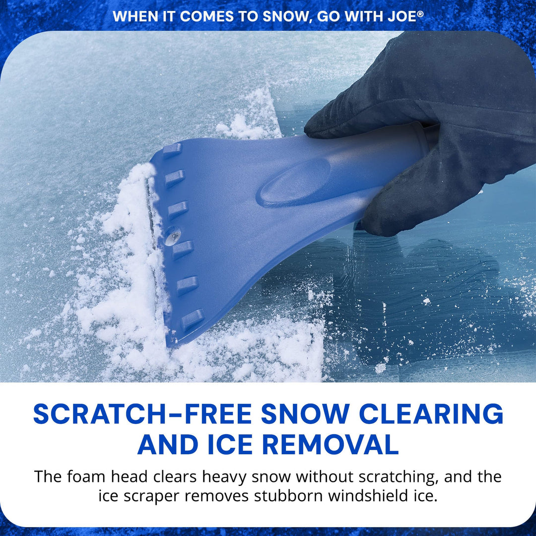 Snow Joe SJBLZD-GO | 2-in-1 SnowBroom with Ice Scraper | Lightweight Dual-Head Car Windshield Snow Remover |18" to 23" Telescoping Handle (Open Box) | IN STORE EXCLUSIVE