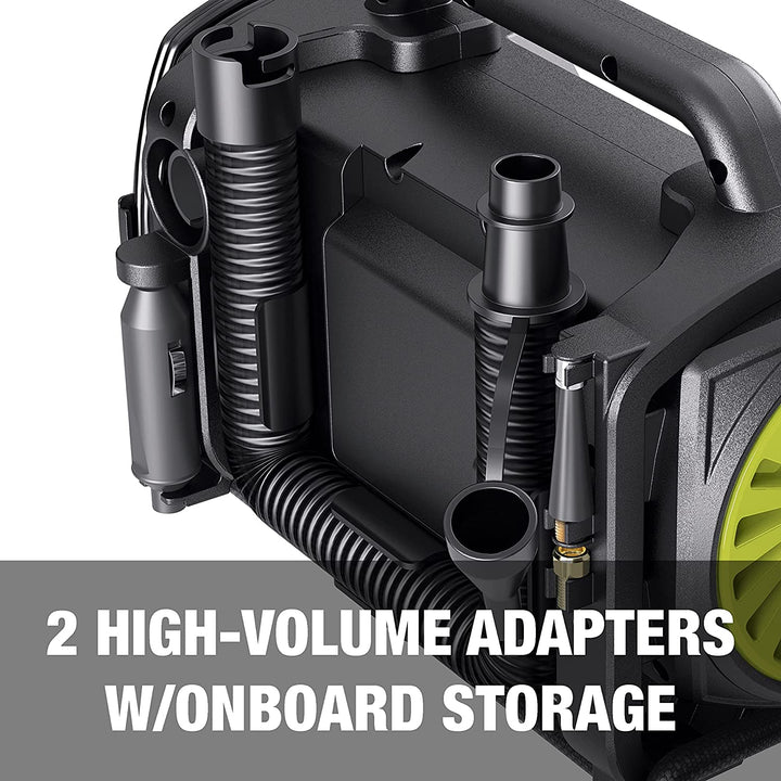 Restored AUTO JOE ATJ-AIR1-HYB Hybrid 12-Volt/110-Volt AC High Volume Tire Inflator/Deflator ; w/ Digital Pressure Gauge, (Refurbished)