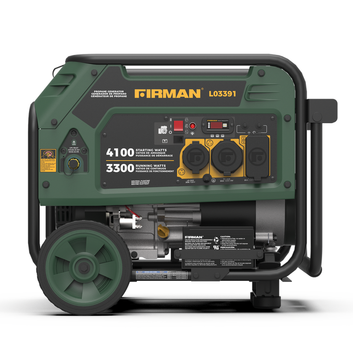 Restored Firman L03391 4100 Watt LPG Propane Portable Generator | Electric Start | 208 cc Engine (Refurbished)