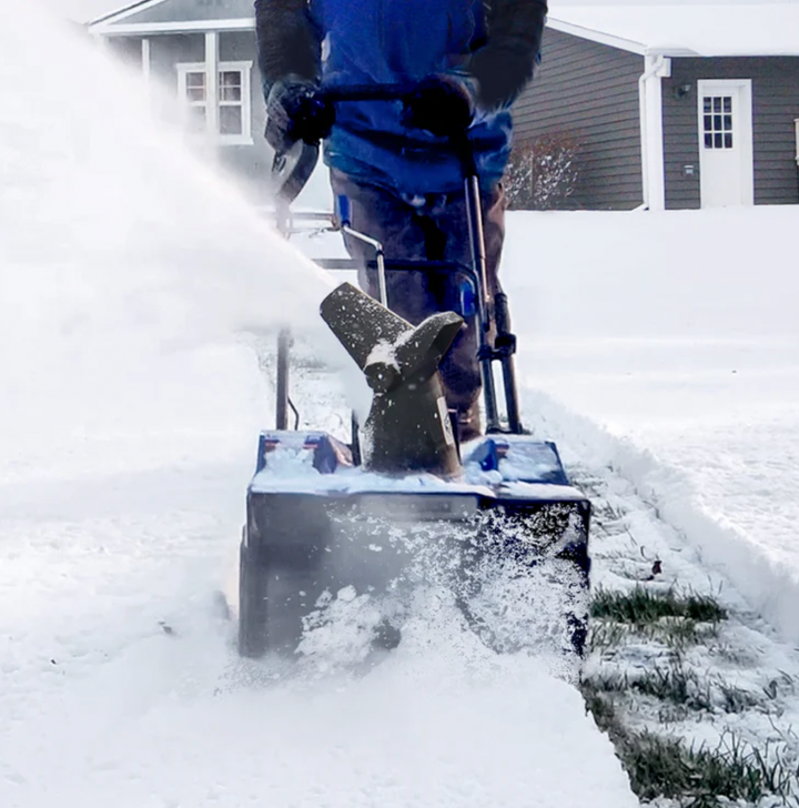 Restored Snow Joe 24V-X2-SB18-MAX | 48V Snow Blower Bundle | W/ 2 x 4.0-Ah Batteries, Dual Port Charger, Cover, & 2 x Battery Holders (Refurbished)