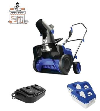 Restored Snow Joe 24V-X2-SB15 48-Volt iON+ Cordless Snow Blower Kit | 15-Inch | W/ 2 x 4.0-Ah Batteries and Charger (Refurbished) | LOCAL PICKUP ONLY