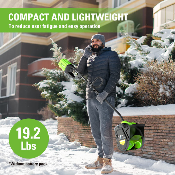 Restored Greenworks 80V 12” Brushless Cordless Snow Shovel | Tool Only (Refurbished)