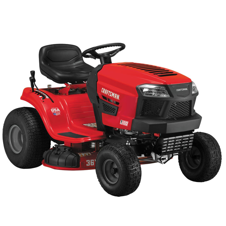 Craftsman T100 | 36 In. Riding Lawn Mower with Mulching Capability | 11.5-HP Briggs & Stratton Engine