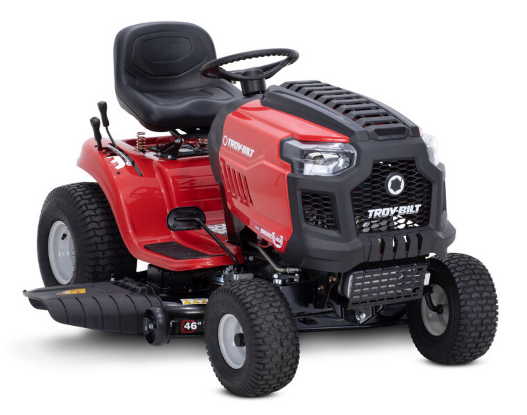 Troy-Bilt Bronco 46 Riding Lawn Mower | 547cc | 46" Side-Discharge, Twin-Blade, Steel Cutting Deck | AutoDrive Transmission