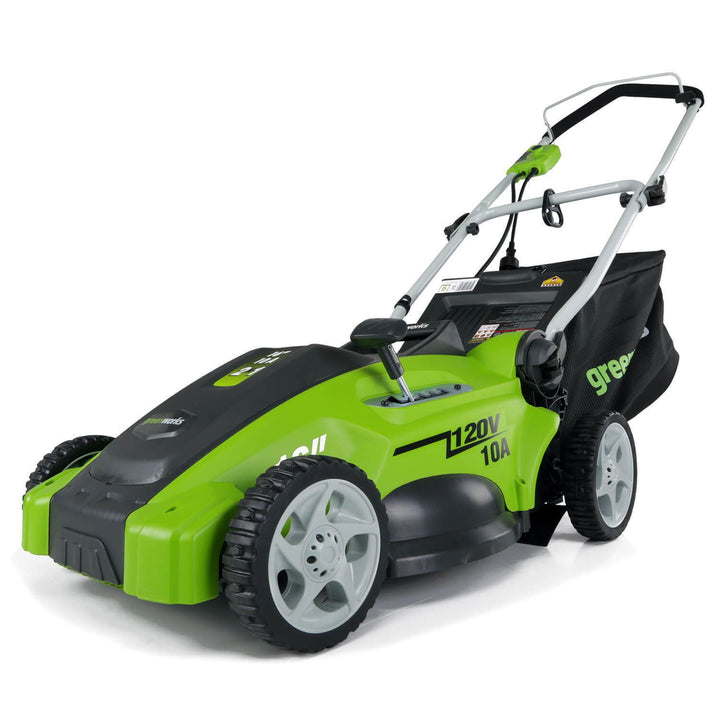 Restored Greenworks LMA125 | 16" 10 Amp Corded Electric Walk-Behind Push Lawn Mower | 25142 (Refurbished)