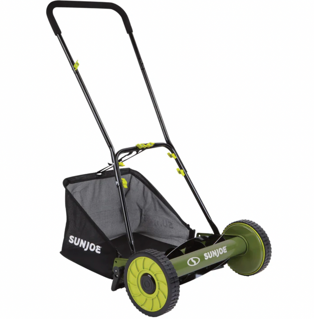 Restored Sun Joe MJ500M | Manual Reel Mower w/ Grass Catcher | 16 inch | Some Cosmetic Wear (Refurbished)