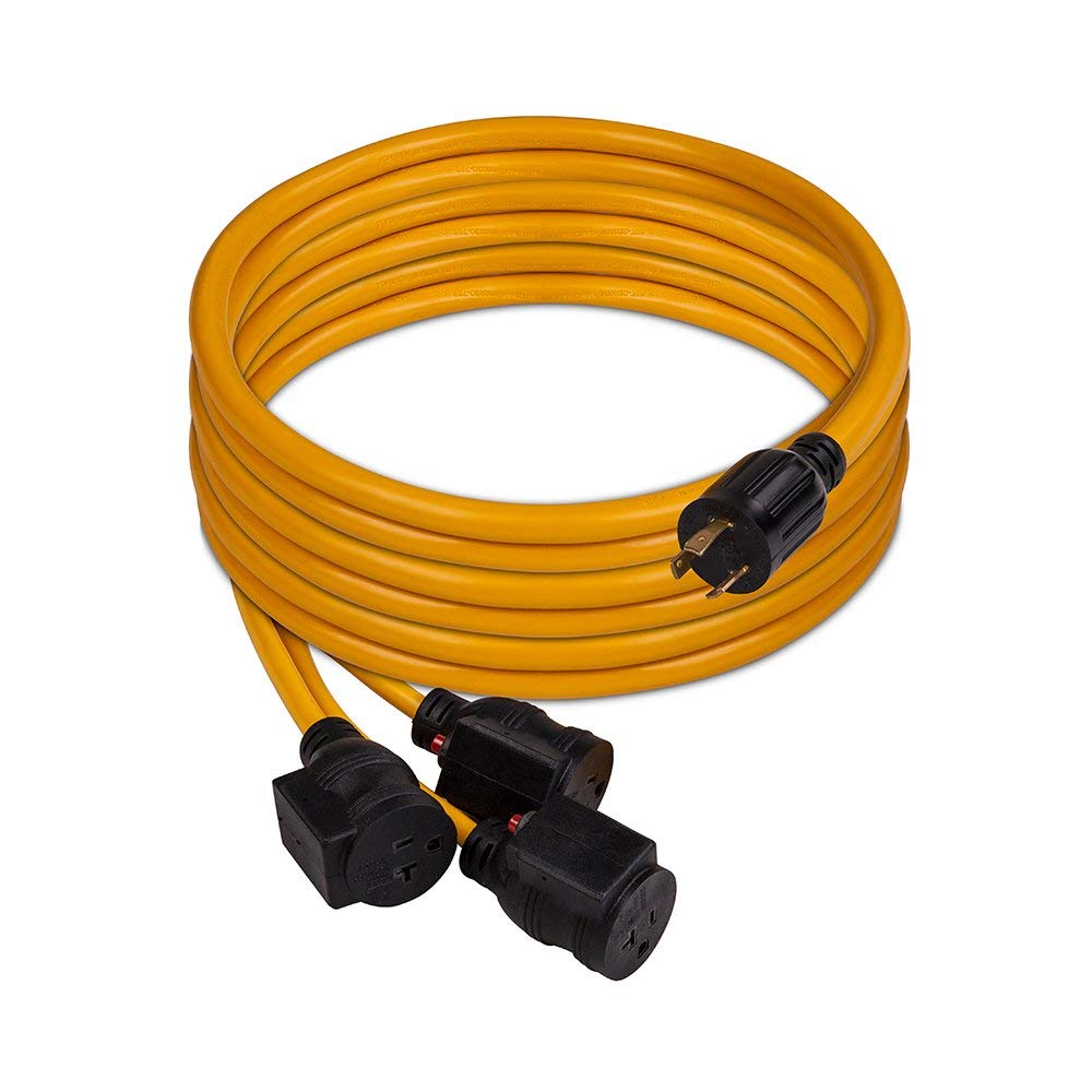 Firman 1105 | Generator Power Extension Cord | L5-30P to 3x5-20R | 30 Amp (Opened Box)