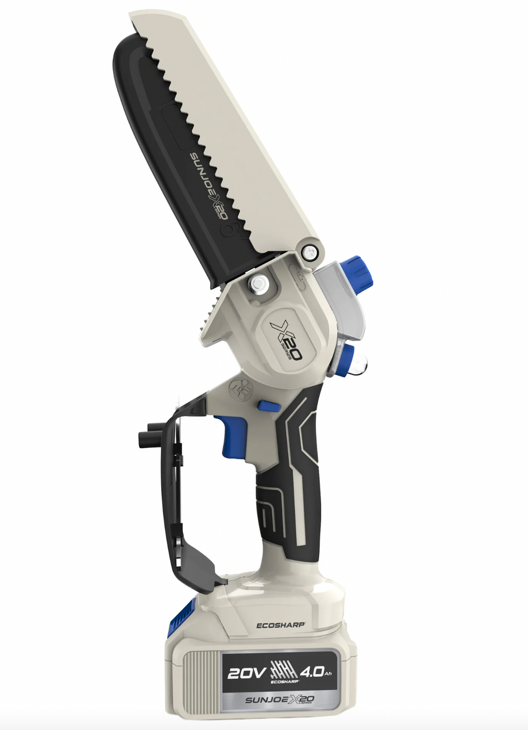 Restored Sun Joe 20V Cordless X20 Handheld Pruning Saw | 6-inch | W/ 4.0-Ah Battery + Charger | Black (Refurbished) | In-Store Exclusive