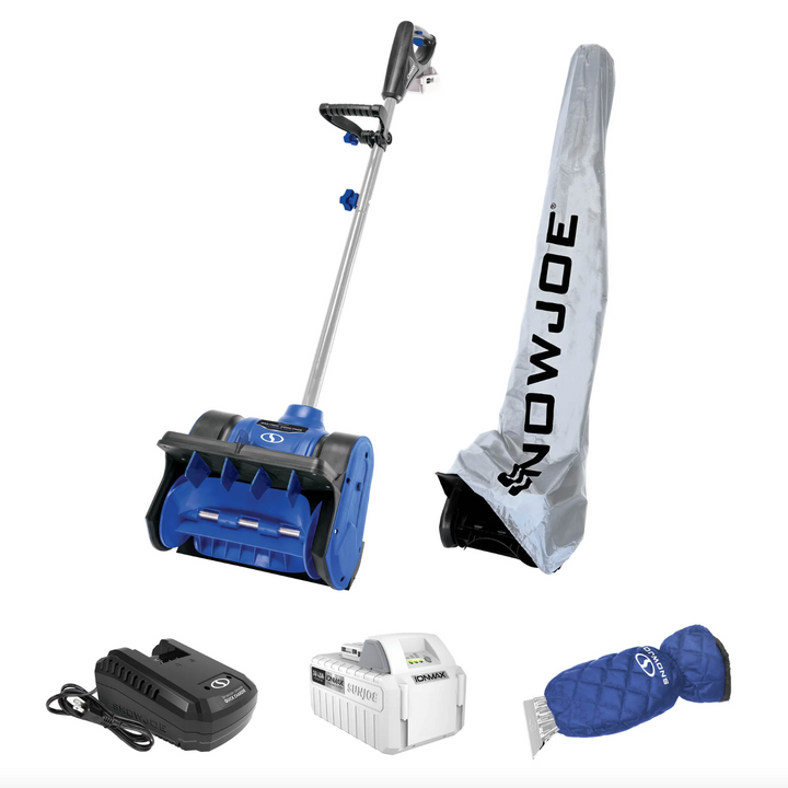Restored Snow Joe 24V-SS12-HT | 24V Cordless Snow Shovel Bundle | W/ 4.0-Ah Battery, Charger, Cover, and Ice Scraper Glove (Refurbished)