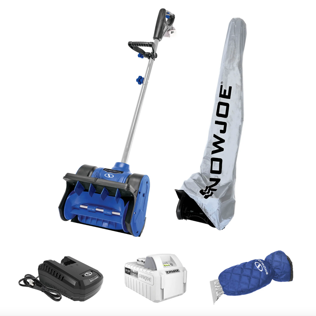Snow Joe 24V-SS12-HT | 24V Cordless Snow Shovel Bundle | W/ 4.0-Ah Battery, Charger, Cover, and Ice Scraper Glove (Refurbished) | In-Store Exclusive