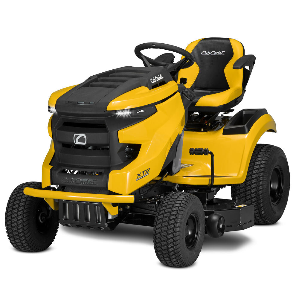 Cub Cadet XT2 LX42 "Mow and Snow" Snow Edition w/ Cab and Salt and Feed Spreader 42 in. Gas Riding Lawn Tractor  Enduro Series 42" 20HP Automatic Drive with Plow, Chains