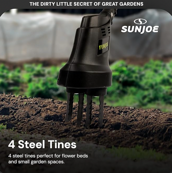 Restored Sun Joe 24V 24V-CTLR-LTE | 2-in-1 Hand Held & Long Handle Tiller Cultivator (Refurbished)