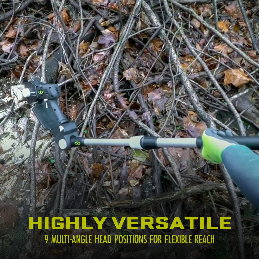 Restored Sun Joe 24V-HCSWP-6-LTE | 24-Volt* IONMAX Cordless Telescoping Pole Pruning Saw Kit | 4000 RPM | W/ 2.0-Ah Battery + Charger (Refurbished)