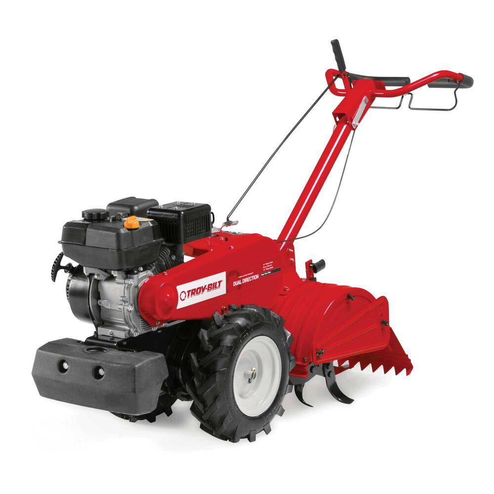 Restored Troy-Bilt Mustang Dual-Direction Rear Tine Tiller |  208cc Engine | 18" Tilling Width | Forward & Counter Rotating Tilling Options