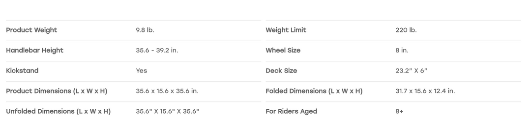 Jetson Hex 8” Big Wheel Kick Scooter | Foldable Design | Adjustable Handlebar | Rear Foot Brake | Ages 8+ | 220 lb Capacity | In-Store Exclusive