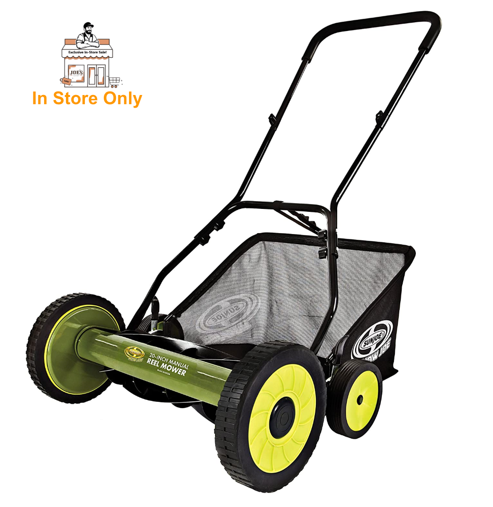 Restored Sun Joe MJ502M | In-Store Exclusive | Manual Reel Mower W/ Grass Catcher | 20-inch | 9-Position Refurbished