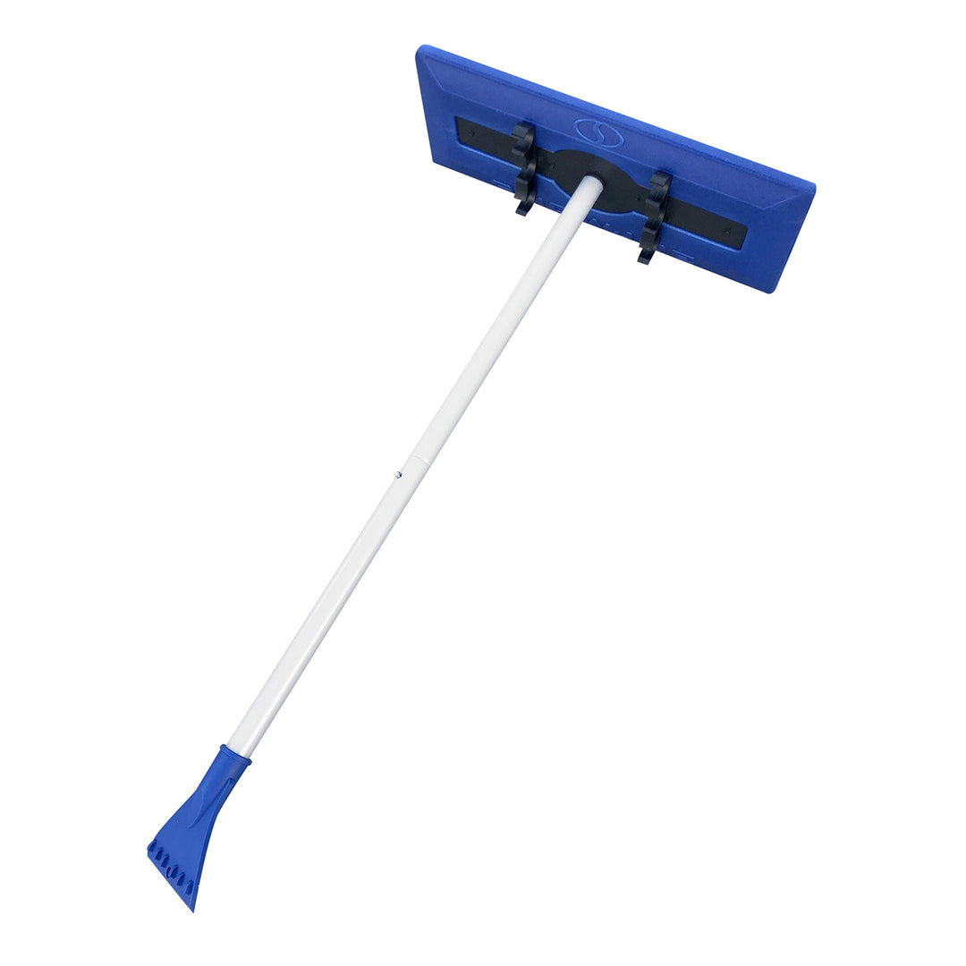 Restored Snow Joe SJBLZD The Original 2-In-1 Telescoping Snow Broom + Ice Scraper | w/ 18-Inch No-Scratch Foam Head (Refurbished)