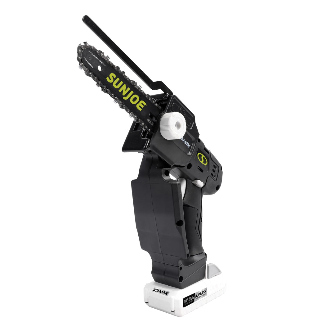 Restored Sun Joe 24V-HCSWP-6-LTE | 24-Volt* IONMAX Cordless Telescoping Pole Pruning Saw Kit | 4000 RPM | W/ 2.0-Ah Battery + Charger (Refurbished)