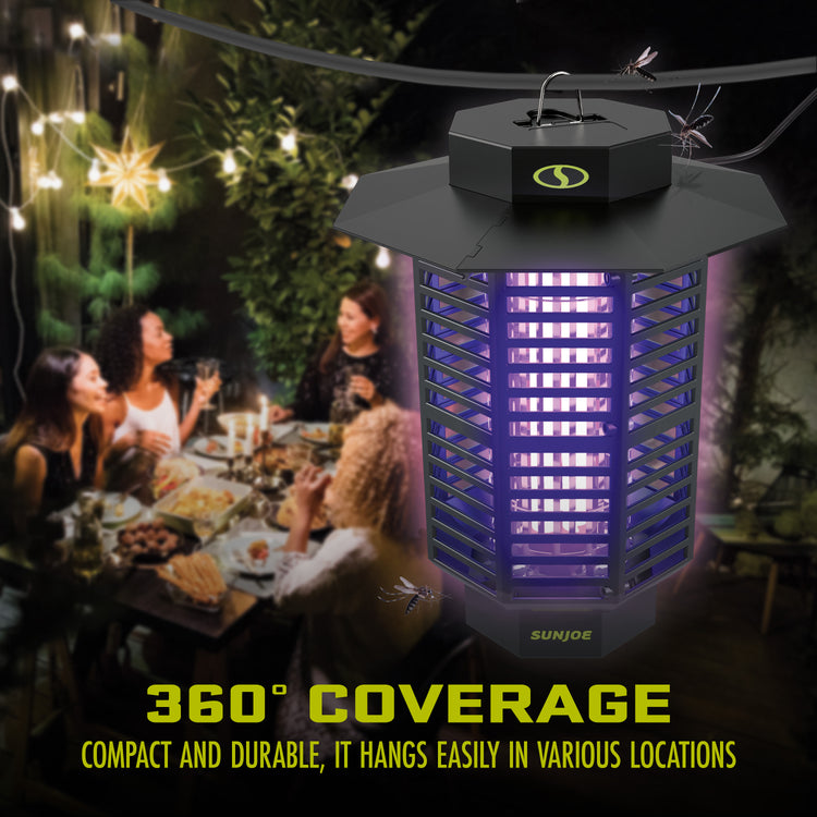 Restored Sun Joe SJ-BZ18W | 18-Watt UV Indoor/Outdoor Bug Zapper | 1600 sq ft Coverage | Whisper Quiet Operation (Refurbished)