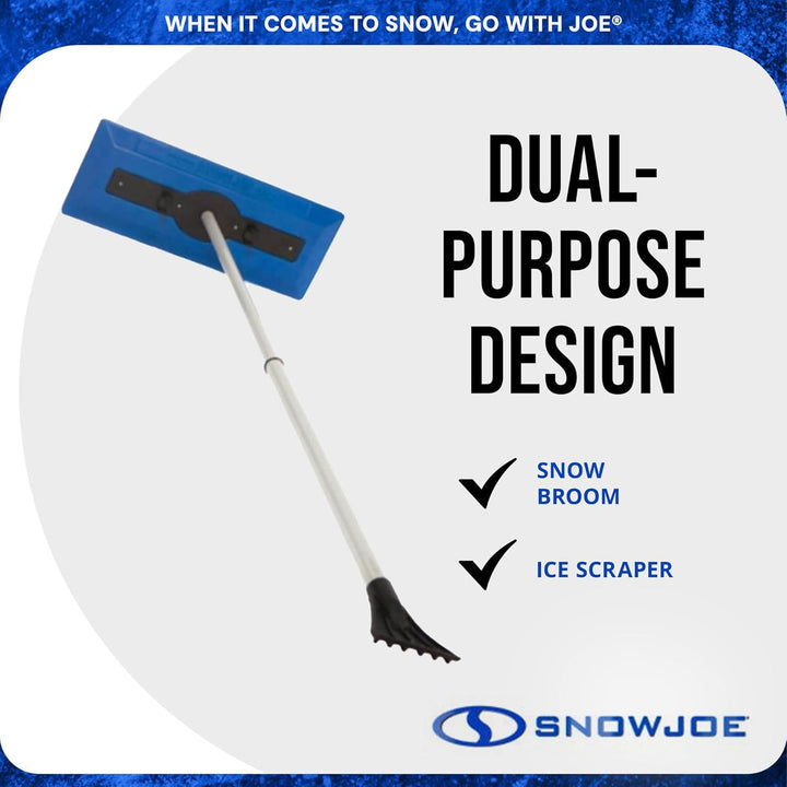 Snow Joe SJBLZD-GO | 2-in-1 SnowBroom with Ice Scraper | Lightweight Dual-Head Car Windshield Snow Remover |18" to 23" Telescoping Handle (Open Box) | IN STORE EXCLUSIVE