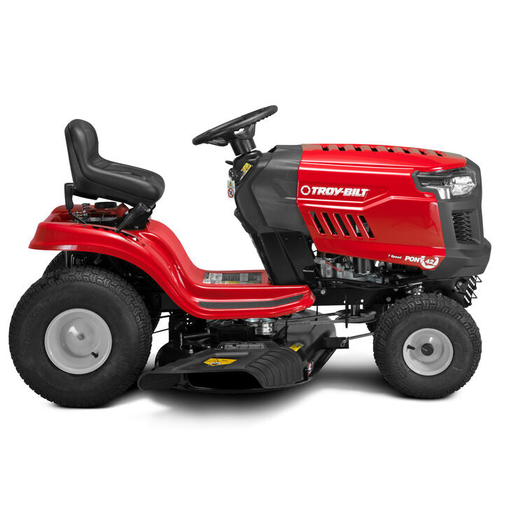 Troy-Bilt Pony 42 | Gas Riding Lawn Tractor | 42 in. Deck | 439 cc Auto-Choke Engine | 7-Speed Manual Drive