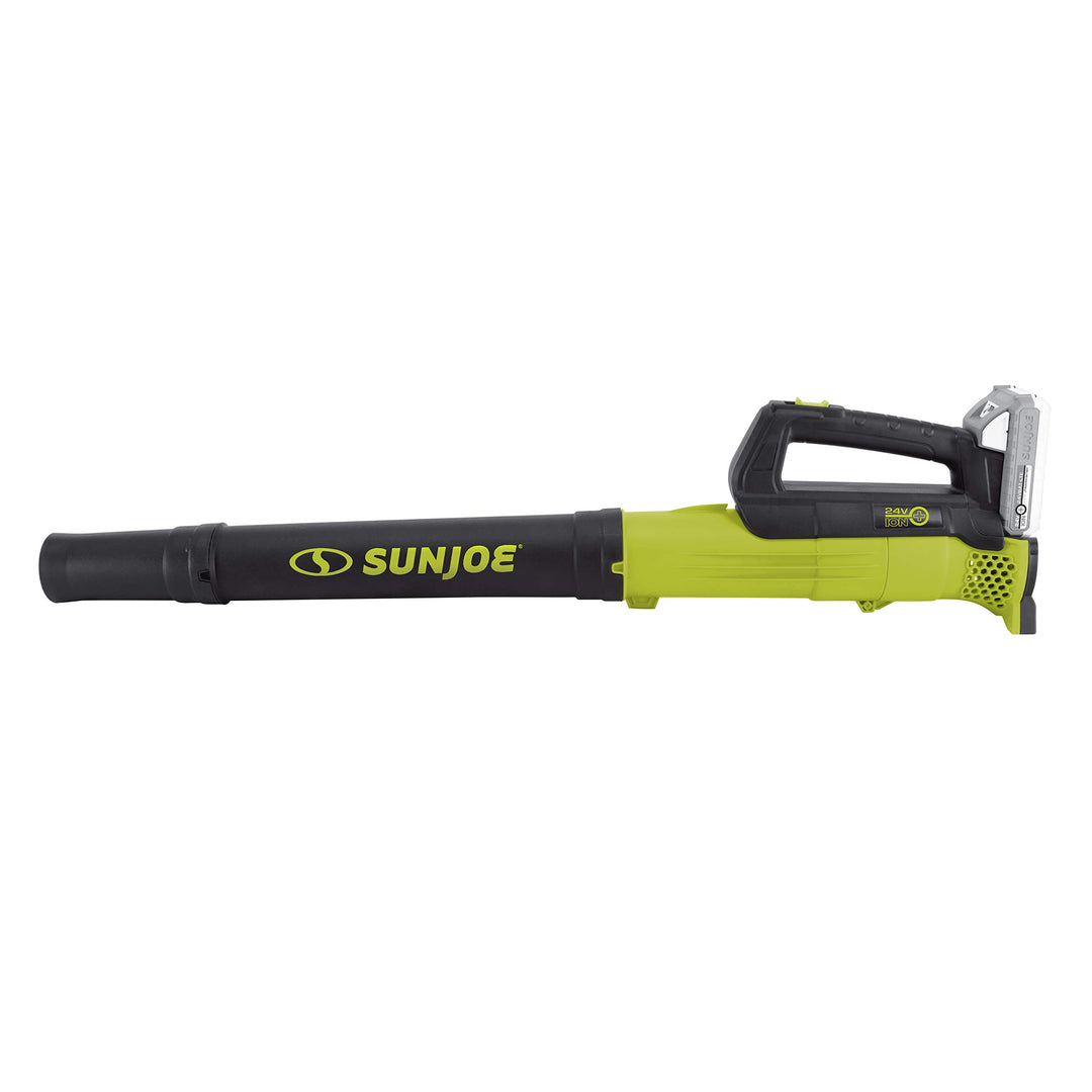 Restored Sun Joe 24V-TB-LTE | In-Store Exclusive | 24-Volt iON Cordless Compact Turbine Jet Blower Kit | With 2.0-Ah Battery + Quick Charger (Remanufactured)