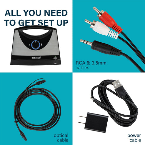 SEREONIC Portable Wireless TV Speakers For Smart TV Grey