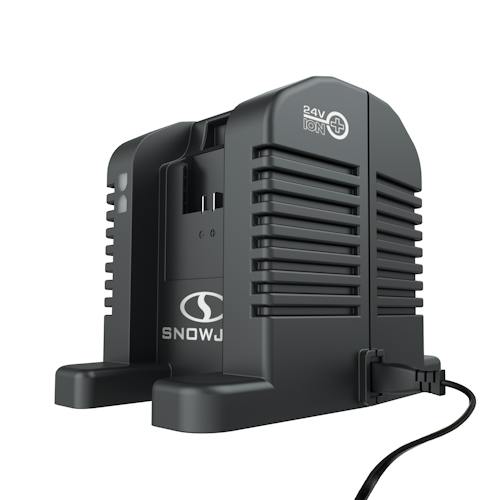 Restored Snow Joe + Sun Joe 24VCHRG-HS-DPC | 24V IONMAX Dual Port High Speed Charging Docking Station | for iBAT24 & 24VBAT Series Batteries | 260-Watt Input | 26-Volt Output (Refurbished)