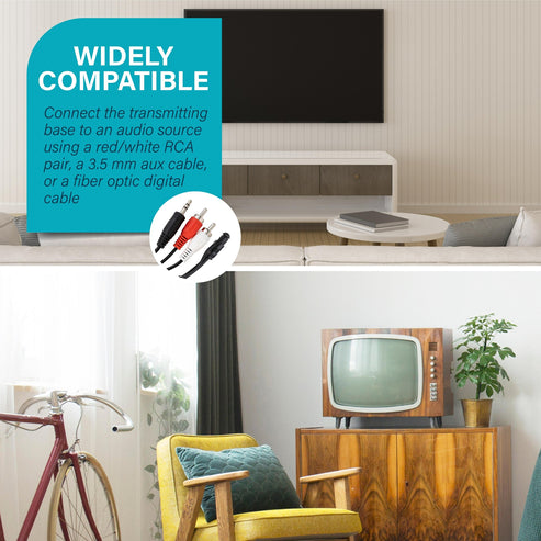 SEREONIC Portable Wireless TV Speakers | For Smart TV - Grey
