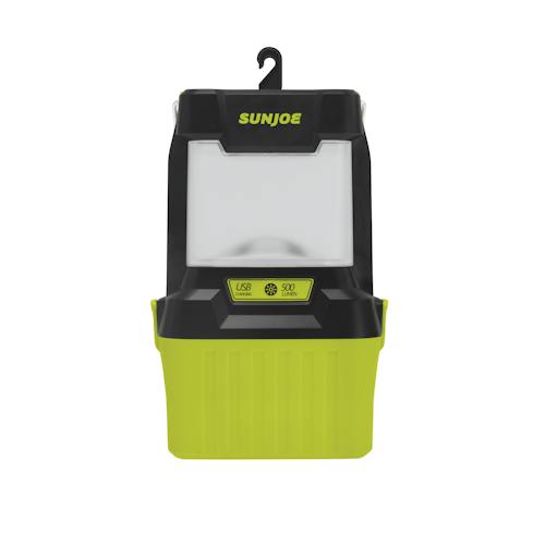 Restored Sun Joe 24V-LGT500-LTE | 24-Volt IONMAX Cordless LED Lantern | 4 Light Modes | Waterproof Casing | W/ 2.0-Ah Battery + Charger (Refurbished)