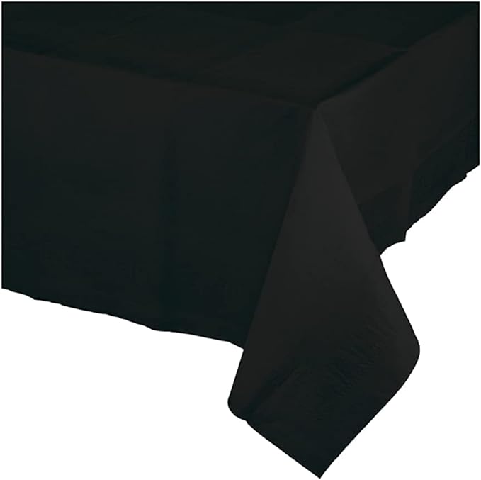 2 Pack | Creative Converting Party Supplies Banquet Table Cover | 54" x 108" | Black Velvet