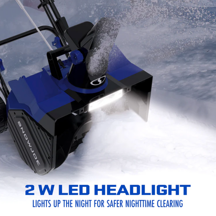 Restored Snow Joe 24V-X2-SB18-MAX | 48V Snow Blower Bundle | W/ 2 x 4.0-Ah Batteries, Dual Port Charger, Cover, & 2 x Battery Holders (Refurbished)