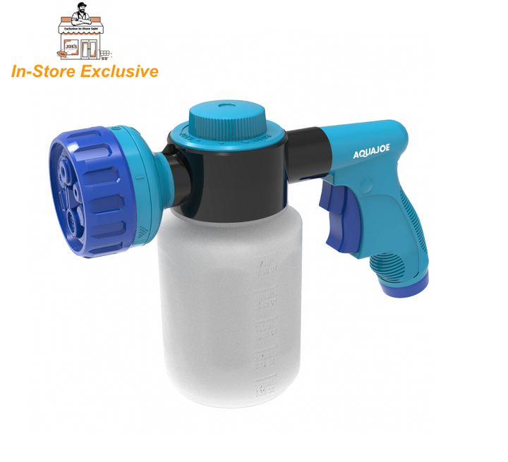 In-Store Exclusive | Aqua Joe AJ-MSG-TND | Hose-Powered Multi Spray Gun | Quick Change Soap to Water Dial | 7 Spray Patterns | Holds Up To 17 Fl Oz (Open Box)