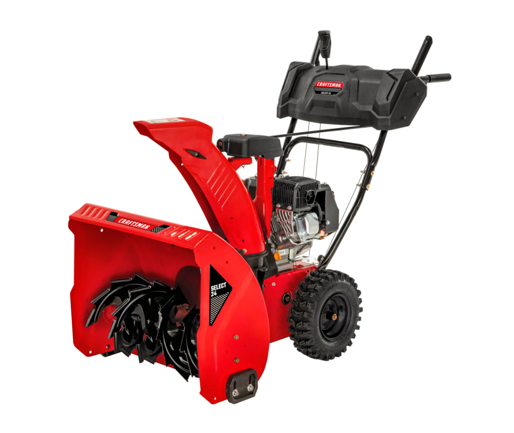 CRAFTSMAN 24-inch 208cc Two-stage Gas Snow Blower | Self-Propelled | Steel Chute | Electric Start (31AS6K1EB93)