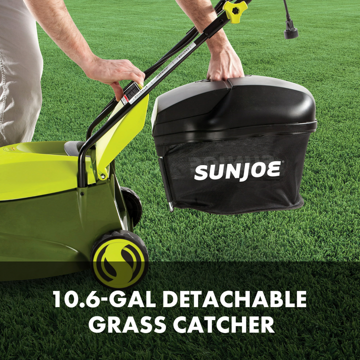 Restored Sun Joe MJ401E | In-Store Exclusive | Electric Lawn Mower With Grass Bag | 14-Inch | 12 Amp (Refurbished)